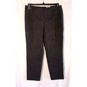 Time and Tru 4-Way Stretch Ankle Pants Size 12 Grey Animal Print NWT Slim Fit